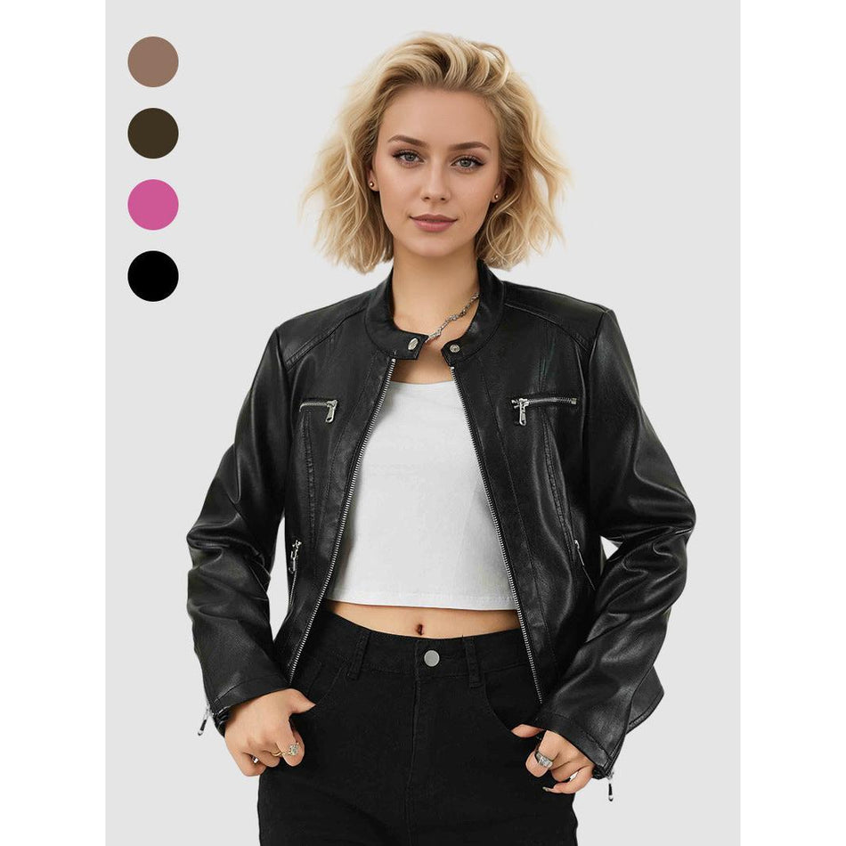 Women’s Slim-Fit Motorcycle Leather Jacket