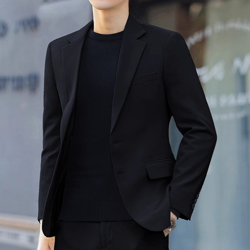 Slim-Fit Korean Men’s Suit Jacket – Fashionable Spring Style