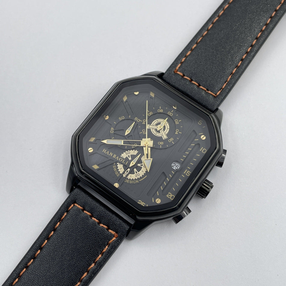 Men's Premium Trend Square Large Dial Waterproof Quartz Watch