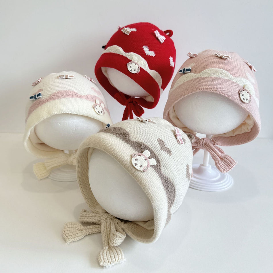 Baby Knit Hat with Earmuffs – Winter Windproof Girls’ Cap