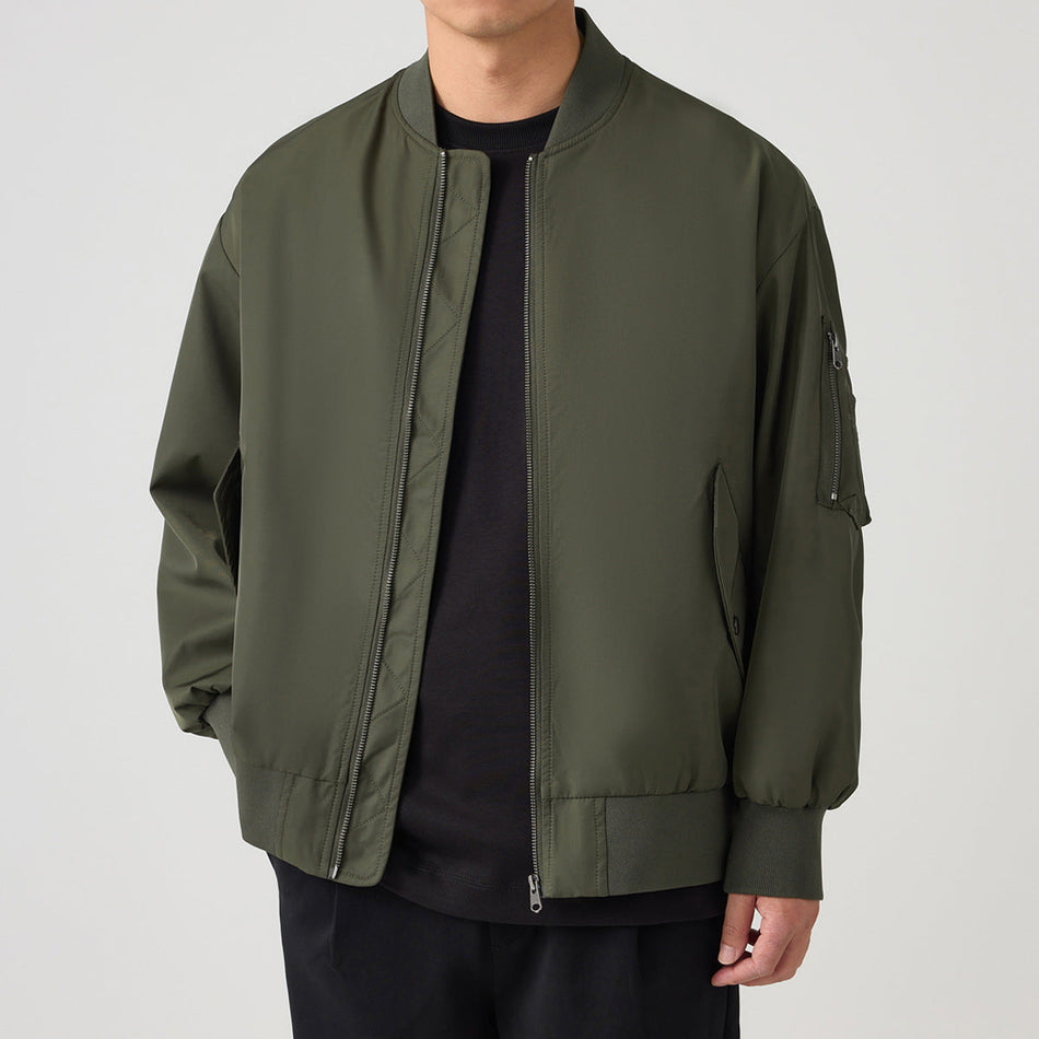 Momeike Loose Baseball Collar Pilot Jacket Men Outdoor
