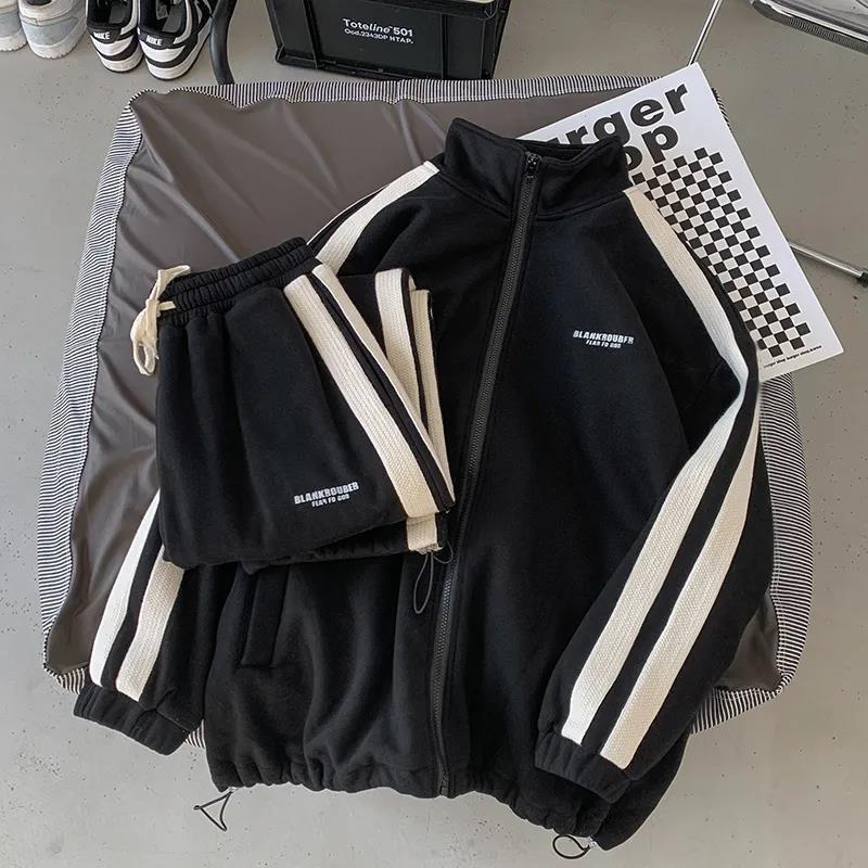 STOCK-Men's Autumn Korean Casual Cardigan Sports Two-Piece Set