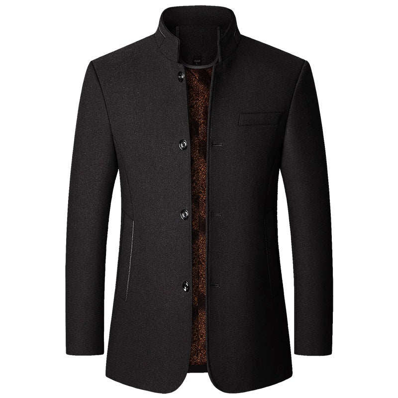 Men’s Thickened Velvet Wool Jacket – Autumn/Winter Casual