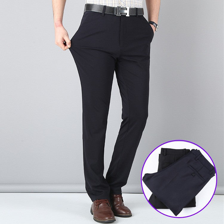 Men's Slim Black Suit Pants – Stretch Formal Trousers