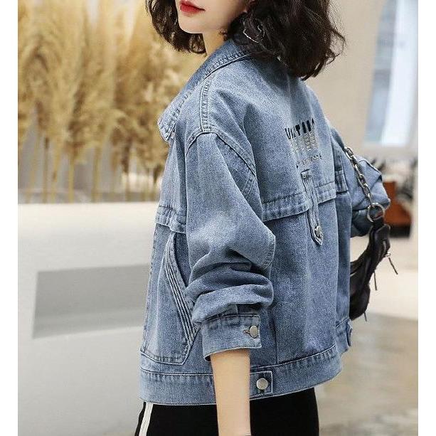 INSTOCK-Embroidered Denim Jacket for Women  Korean Short Trendy