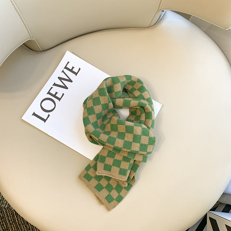 Kids’ Pink Knitted Scarf – Autumn Winter Girls Wool Scarf