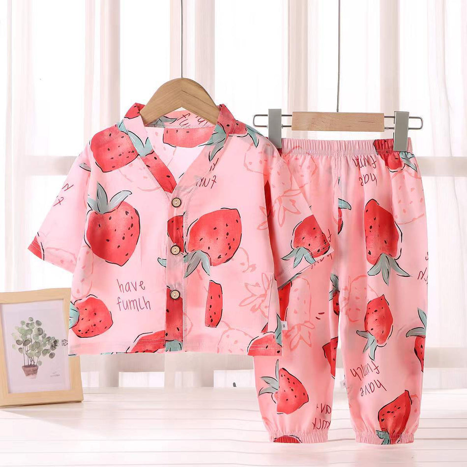 Kids’ Cotton-Silk Pajamas – Summer AC Home Set