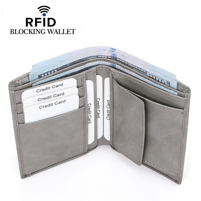 Men’s Genuine Leather RFID Wallet with Coin Pocket