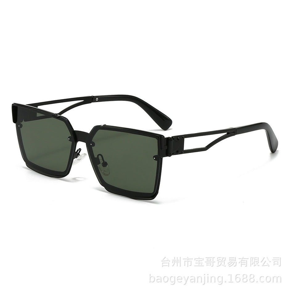 European-American Large Frame Metal Sunglasses