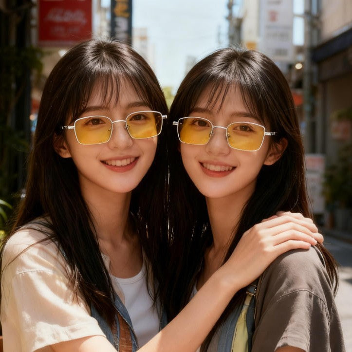 Retro Narrow Frame Gold Sunglasses for Men & Women Style