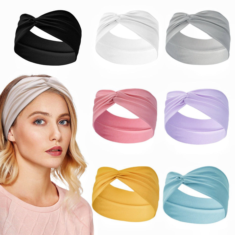 Cross Ice Silk Yoga Headband – Wide & Breathable
