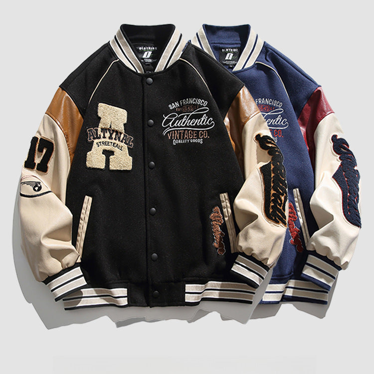 Men’s Spring Autumn American Baseball Pilot Jacket Trendy