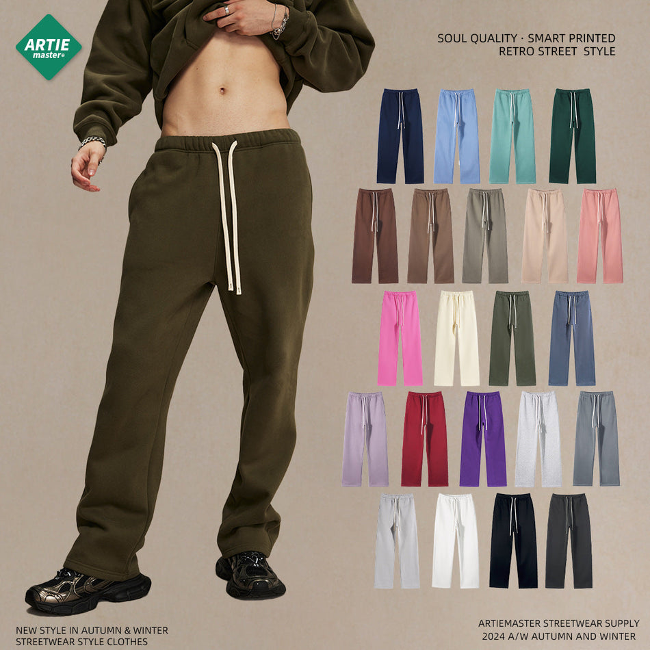 Men’s 350g Fleece-Lined Straight Pants Autumn Winter 2026