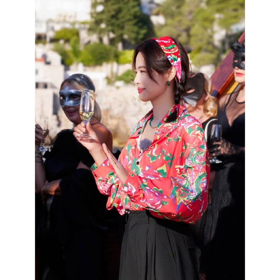 Retro Hong Kong Style Floral Shirt for Women – Spring
