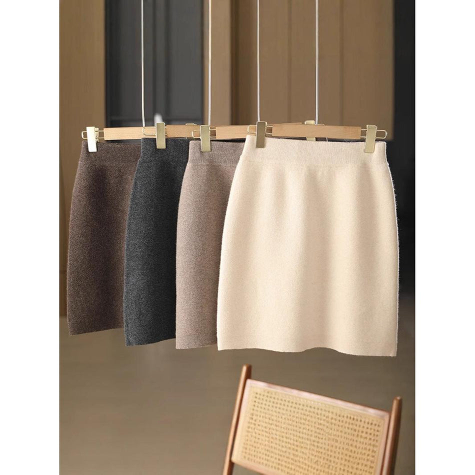 Pure Wool & Cashmere Knitted Skirt – Autumn Winter