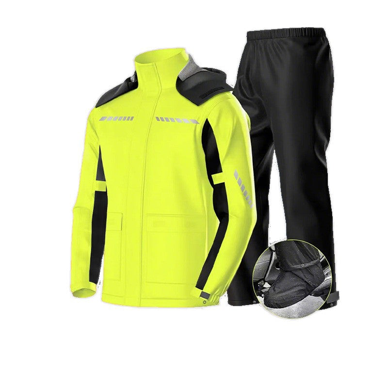 Motorcycle Raincoat & Fluorescent Rain Pants Set