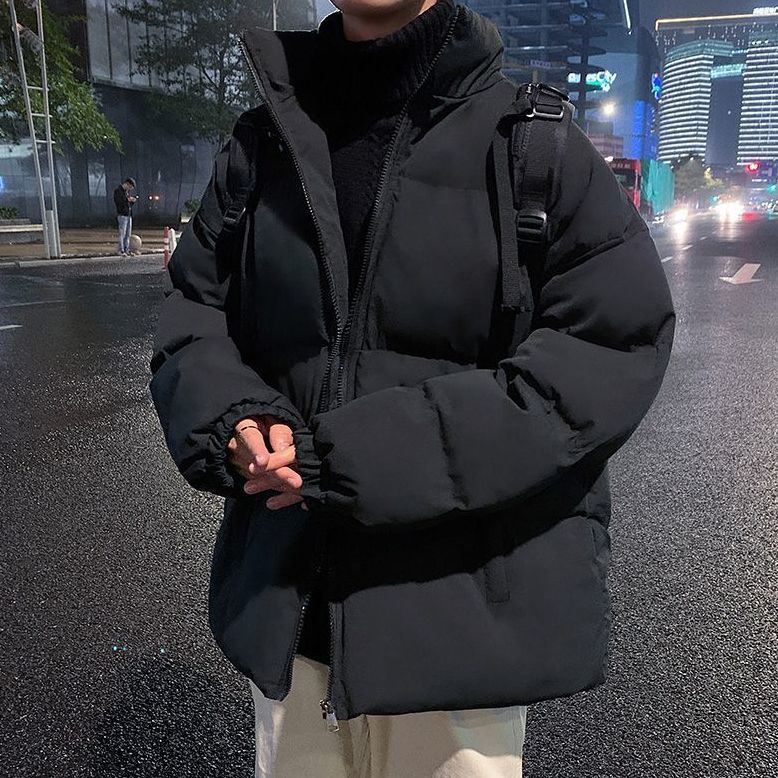 Men's Winter Cotton-Padded Stand-Collar Loose Bread Jacket