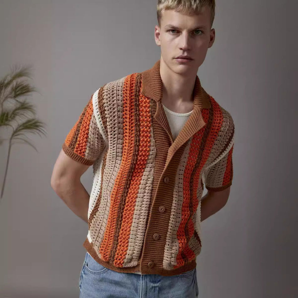 Men’s Sleeveless Sweater – Korean Short-Sleeve Knitted Vest