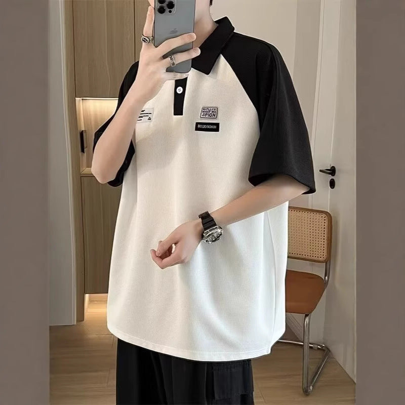 Men's Contrast Polo T-Shirt – Hong Kong Loose Summer Style