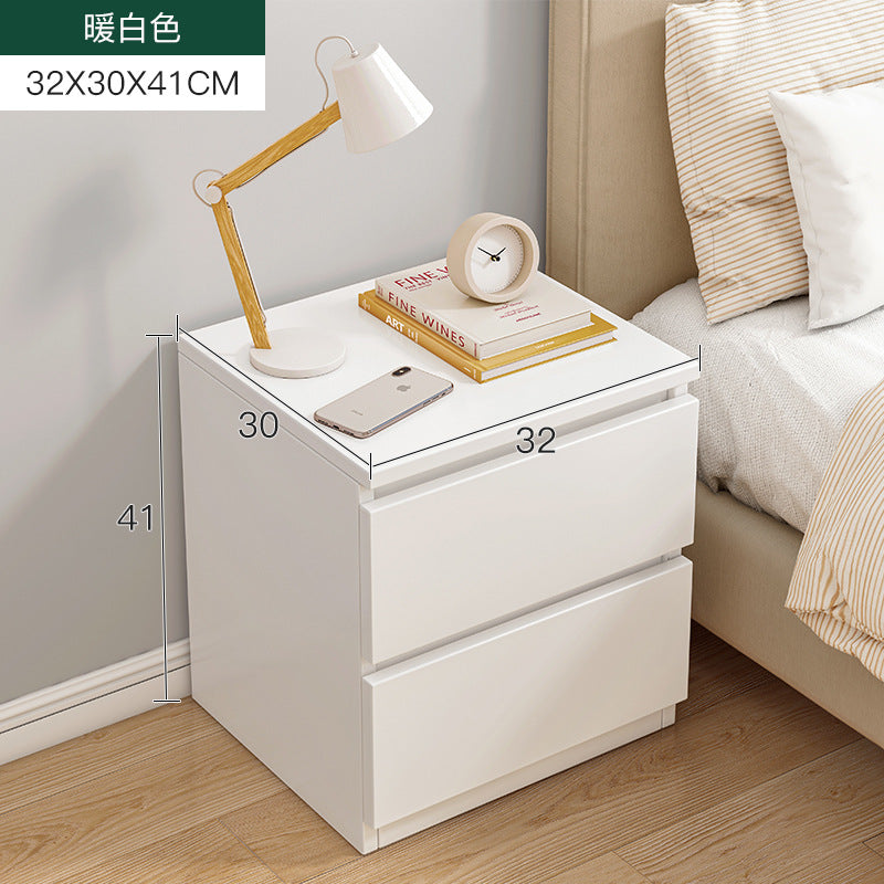 Modern Minimalist White Bedside Storage Cabinet
