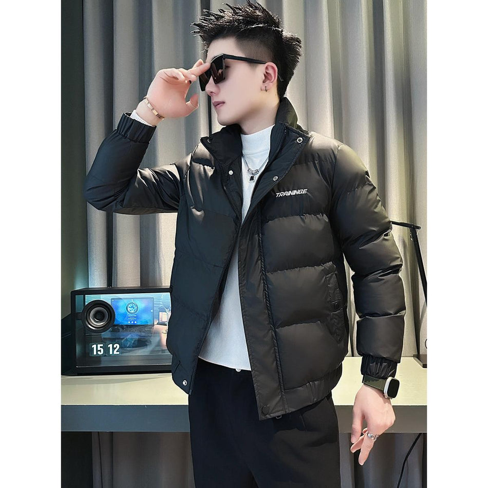 Men's Autumn Winter Trendy High-End Short Cotton Jacket Coat