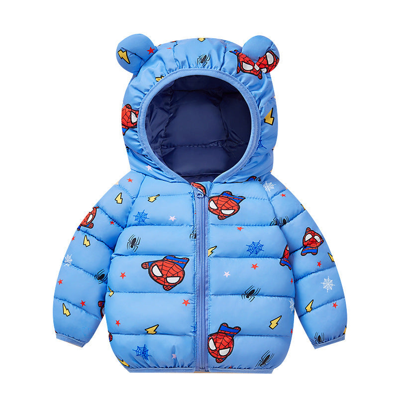 Kids’ Warm Cotton-Padded Cartoon Hooded Jacket