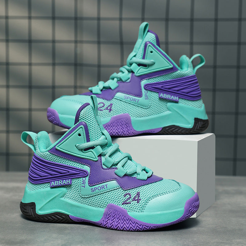 Boys Basketball Shoes 6-15 Years Breathable Sneakers