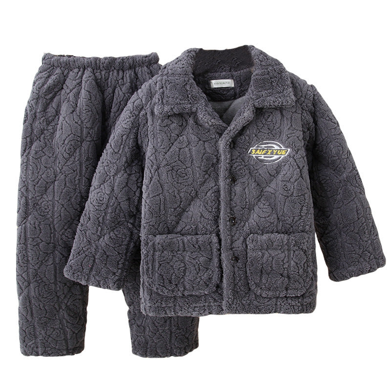 Extra Thick Cotton Kids Winter Pajama Set
