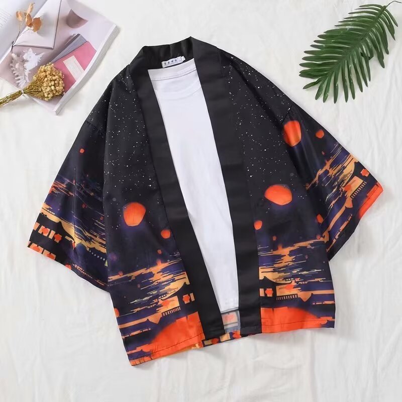 Men’s Kimono Cardigan Japanese Print Summer Jacket