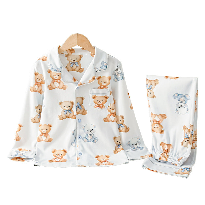 Children's Pure Cotton Home Wear Pajama Set – Autumn Two-Piece