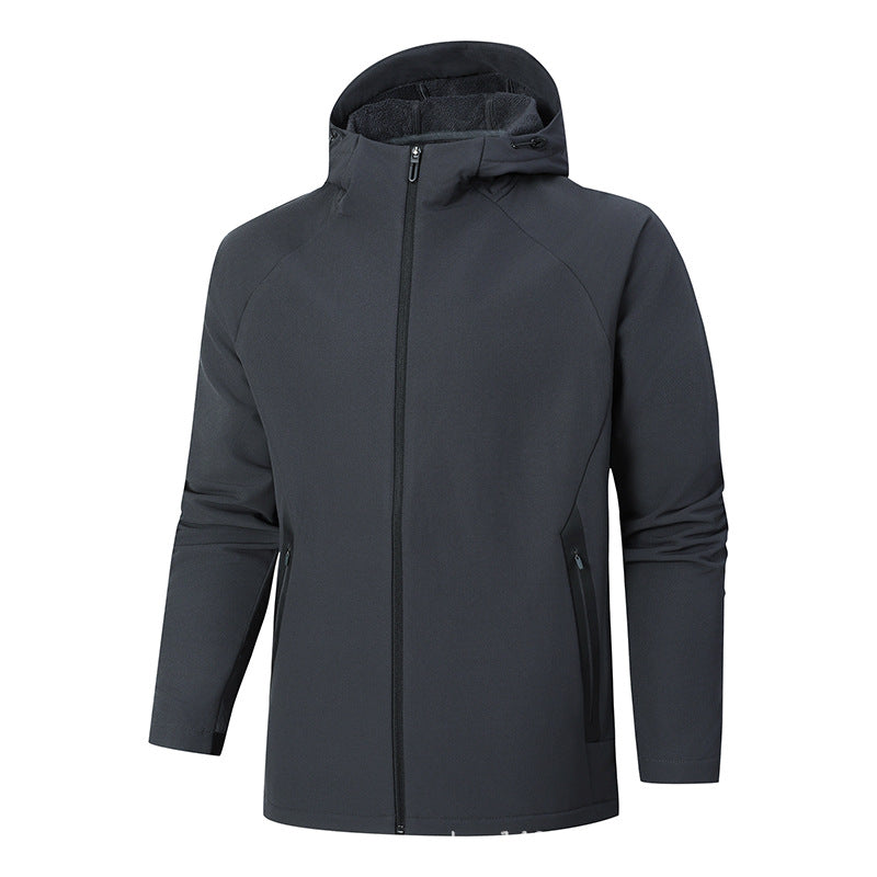STOCK-Men’s Hooded Softshell Jacket – Autumn/Winter Warm Outdoor