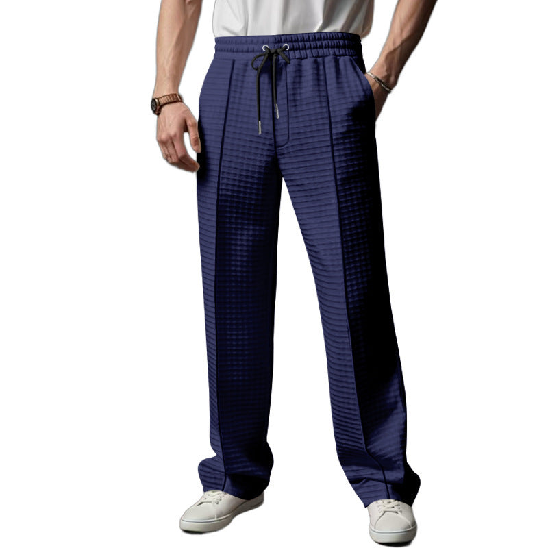 Men's Jacquard Waffle Trousers – British-Inspired Comfort