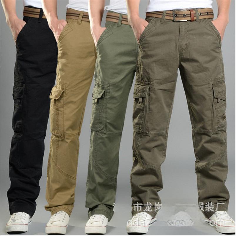 INSTOCK-Men’s Outdoor Cotton Work Pants Multi-Pocket Trousers