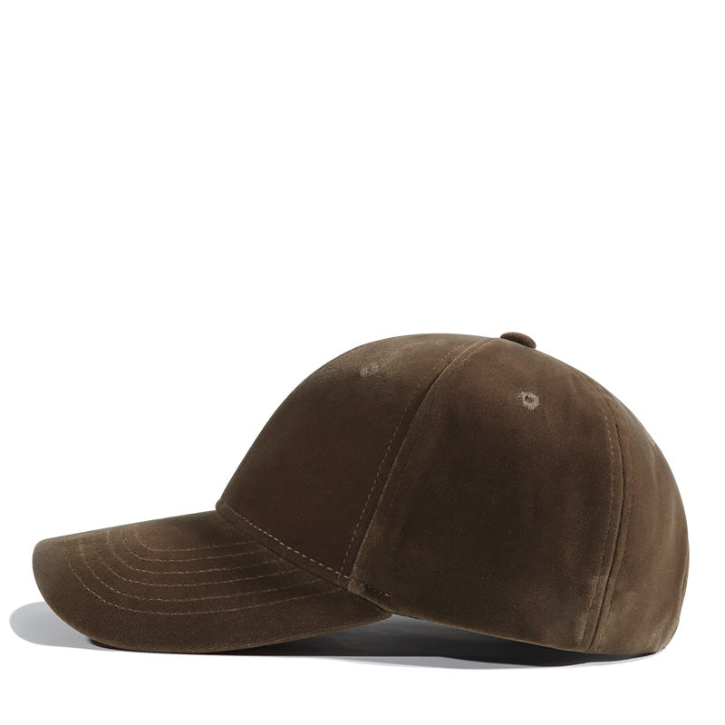 Gold Velvet Warm Baseball Cap