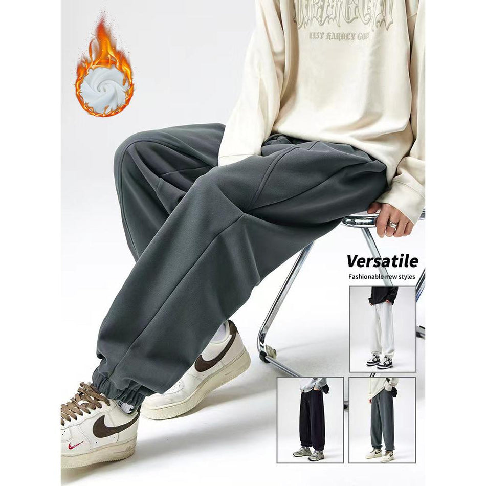 Men’s Patchwork Fleece Winter Casual Jogger Pants