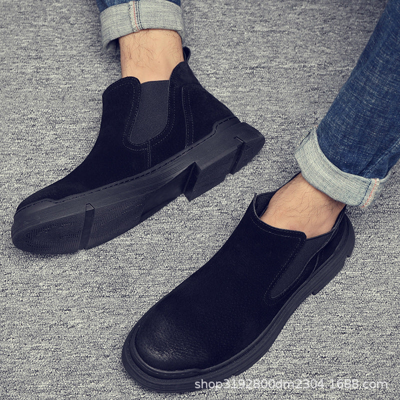 H688 Retro British Style Martin Boots Chelsea Shoes Men Plus
