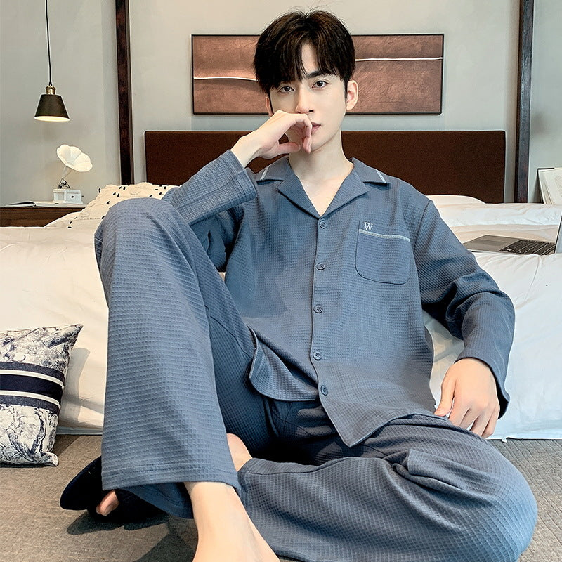 Men’s Waffle Loungewear – Long Sleeve Home & Outer Set