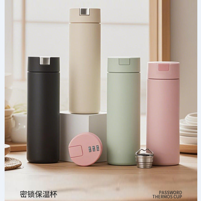 Lockable Quick-Open Thermos Cup Portable Tea Cup Large Capacity