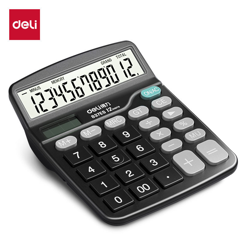 Deli 837ES Large-Screen Dual Power Calculator