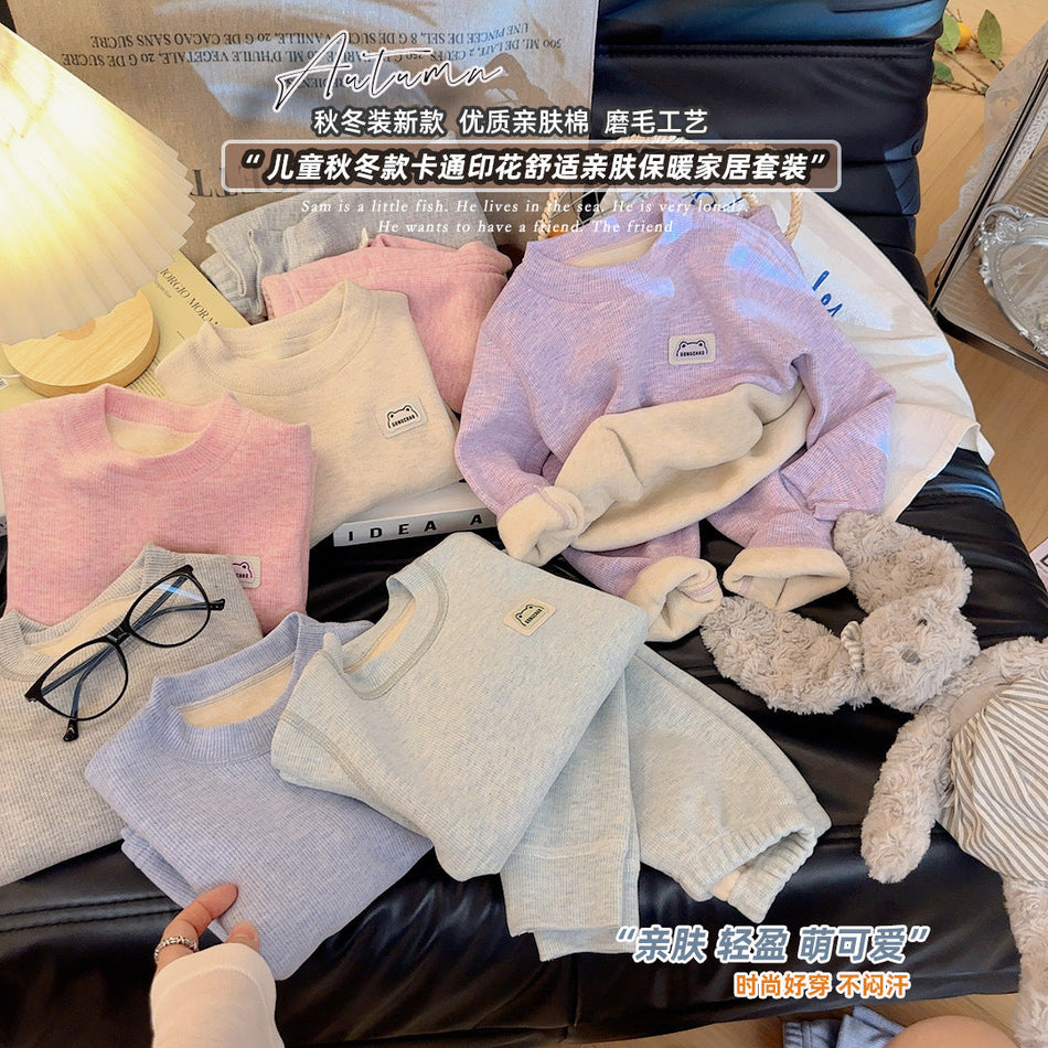 Children Thermal Fleece Underwear Set for Boys and Girls Pro