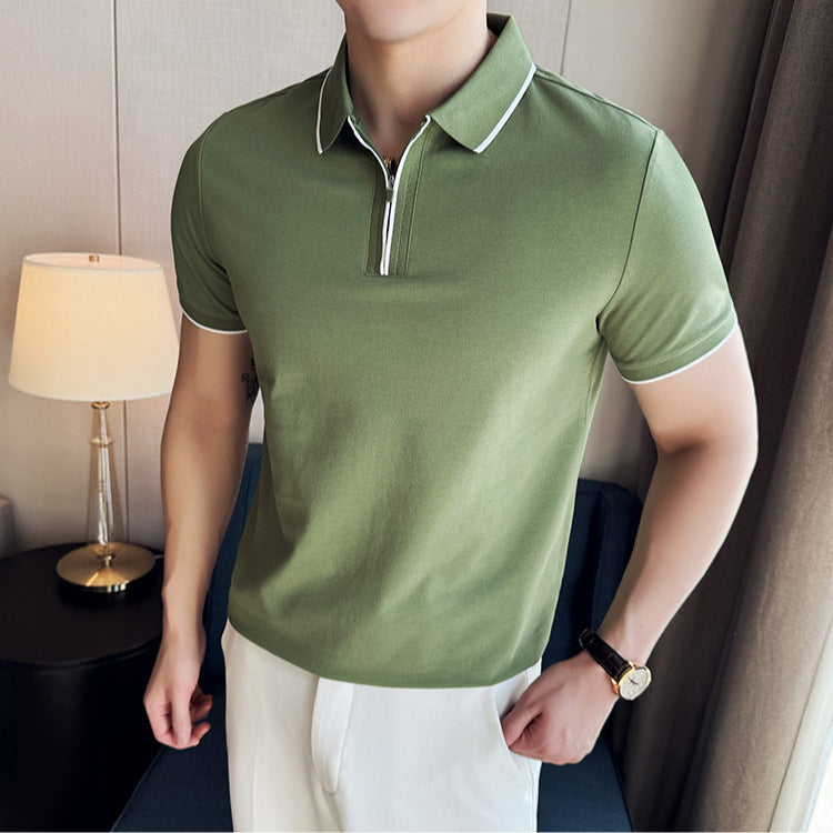 5A Antibacterial Zipper Polo – Light Luxury Summer Tee