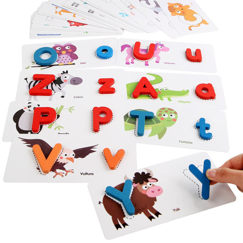 Wooden Upper Lowercase Alphanumeric Puzzle Toy Kids Fun ABC!