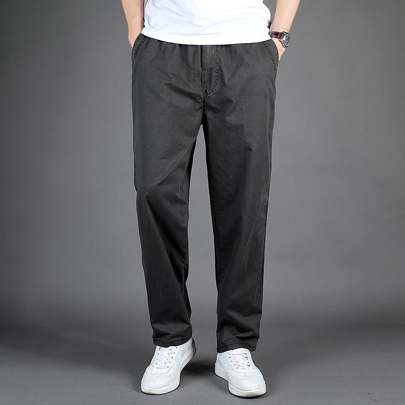 Men’s Cotton Straight Pants – Loose & Stylish Fit