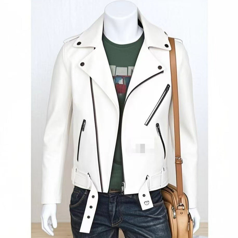 Plus-Size Korean Men’s Leather Jacket | Autumn Winter Motorcycle