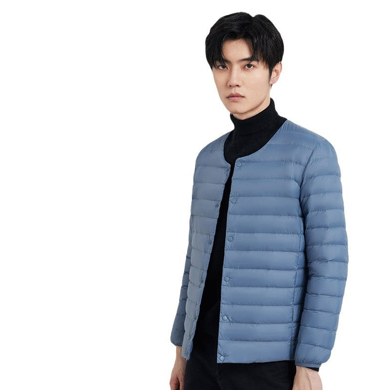 Men’s 90% Velvet Lightweight Collarless Down Jacket