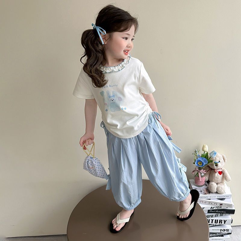 Girls Korean Cartoon Set – Summer Waist Two-Piece Outfit – Outfit Sets – Image 7