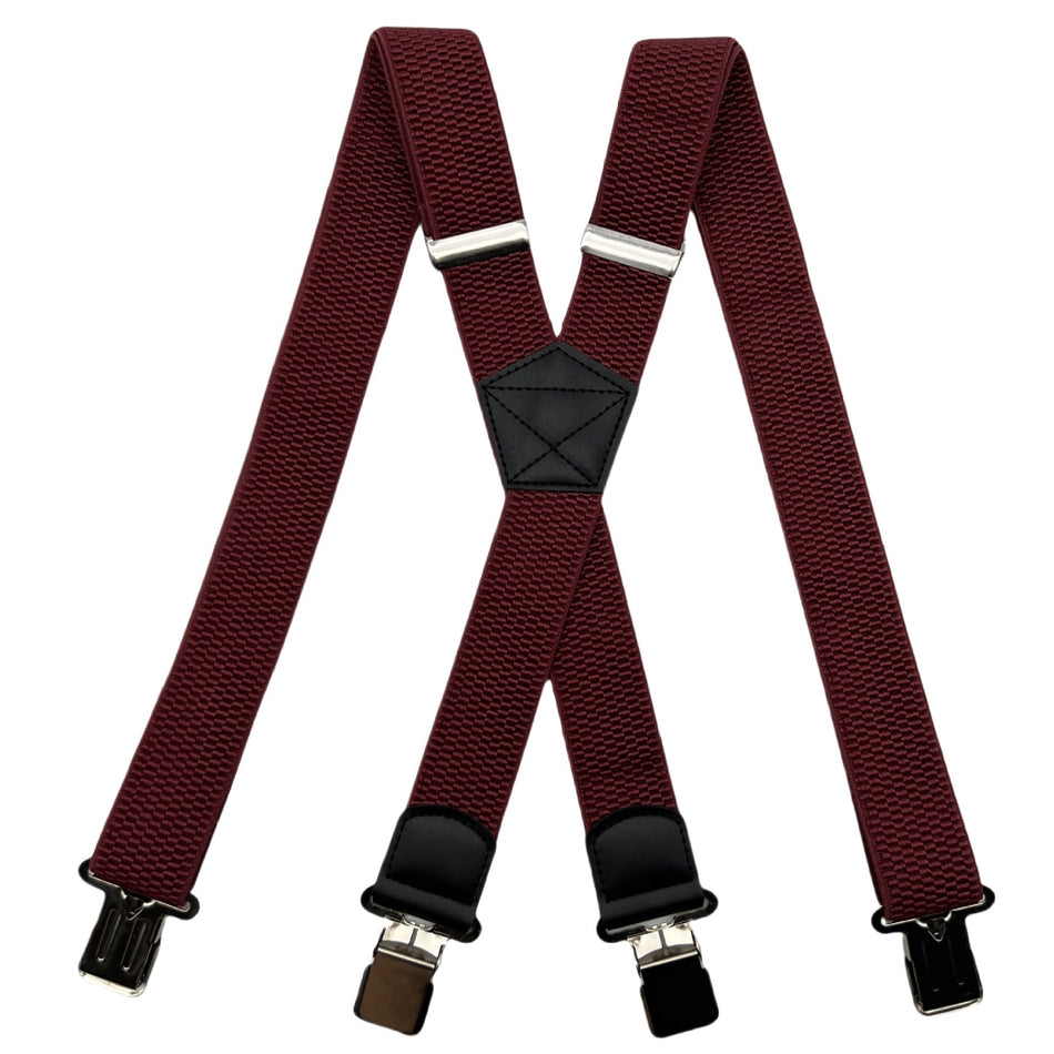 Men’s Work Strap – X-Type 4-Clip Leather Suspenders