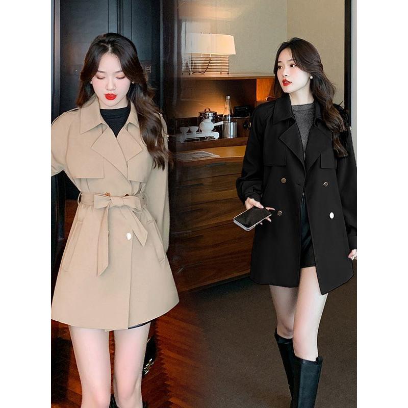 British Double Breasted Windbreaker Loose Slim Fit Coat