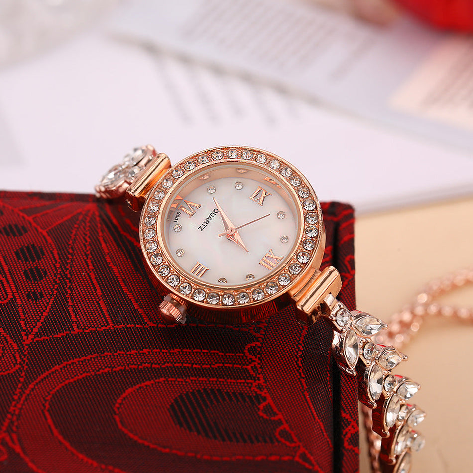 Women’s Diamond Quartz Watch – Light Luxury Mermaid Design