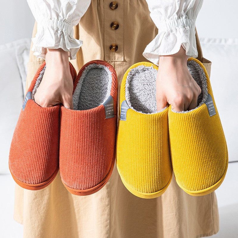 Cute Fleece Lined Cotton Slippers Soft Non Slip Home